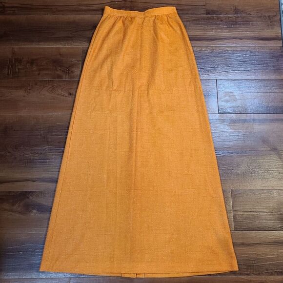 Vtg White Stag Women 10 Raw Silk Blend Maxi Skirt Opalescent Button Down Cottage - Picture 5 of 9